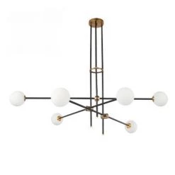 Staunton And Henry Lighting Black & Brass Deco Chandelier