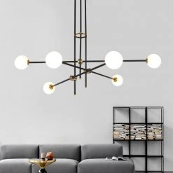 Staunton And Henry Lighting Black & Brass Deco Chandelier