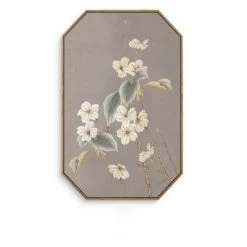 Staunton And Henry Wide Floral Oriental Wall Art With Wood Frame