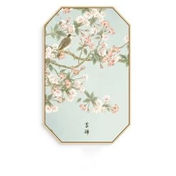 Staunton And Henry Pink Oriental Wall Art With Floating Frame Wall Decor