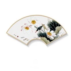 Staunton And Henry Wall Decor Fan Shaped Oriental Wall Art With Wood Frame