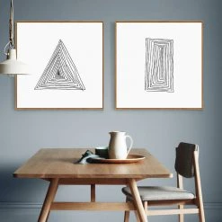 Staunton And Henry Abstract Black And White Wall Art With Wood Frame