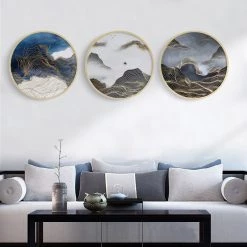 Staunton And Henry Wall Decor Modern Round Oriental Wall Art With Wood Frame 16 Staunton And Henry Wall Decor Modern Round Oriental Wall Art With Wood Frame