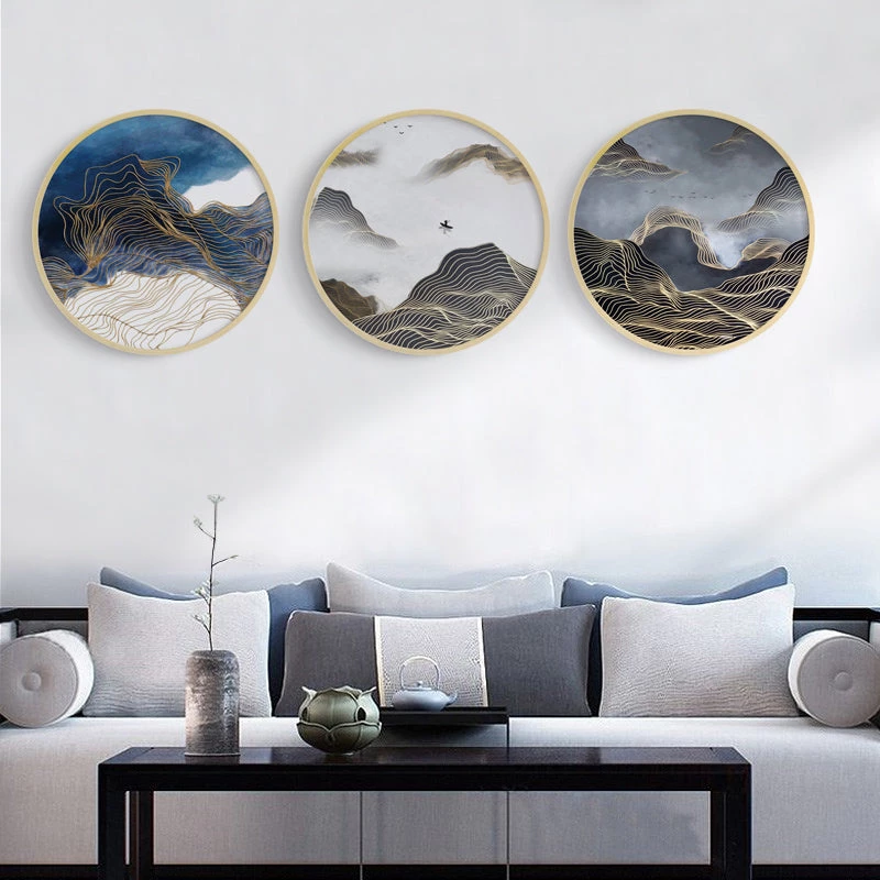 Staunton And Henry Wall Decor Modern Round Oriental Wall Art With Wood Frame 5 Staunton And Henry Wall Decor Modern Round Oriental Wall Art With Wood Frame