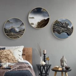 Staunton And Henry Wall Decor Modern Round Oriental Wall Art With Wood Frame 14 Staunton And Henry Wall Decor Modern Round Oriental Wall Art With Wood Frame