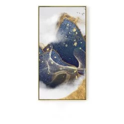 Staunton And Henry Wall Decor Blue And Yellow Abstract Vertical Wall Art With Frame
