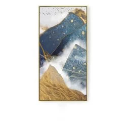 Staunton And Henry Wall Decor Blue And Yellow Abstract Vertical Wall Art With Frame