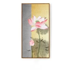 Staunton And Henry Lotus And Koi Oriental Wall Art With Frame Wall Decor