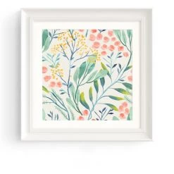 Staunton And Henry Wall Decor Botanicals Wall Art White Frame