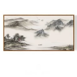 Staunton And Henry Misty Mountains Oriental Wall Art With Frame Wall Decor