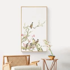Staunton And Henry Wall Decor Oriental Birds Wall Art With Frame