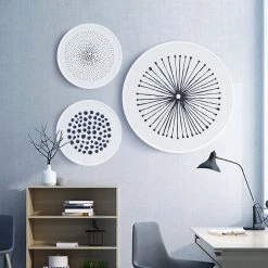 Staunton And Henry Round Blue And White Art Prints With Frame