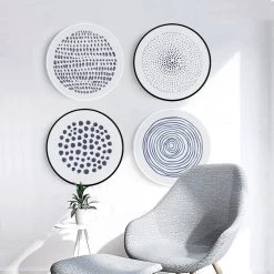 Staunton And Henry Round Blue And White Art Prints With Frame