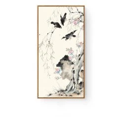 Staunton And Henry Pastel Oriental Wall Art With Frame Wall Decor
