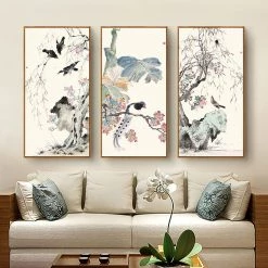 Staunton And Henry Pastel Oriental Wall Art With Frame Wall Decor