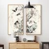 Staunton And Henry Pastel Oriental Wall Art With Frame Wall Decor