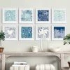 Staunton And Henry Blue Floral Wall Art With Frame Wall Decor