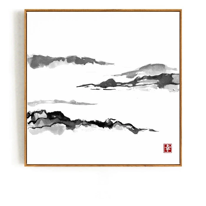 Staunton And Henry Japanese Mountain Wall Art With Frame Wall Decor 4 Staunton And Henry Japanese Mountain Wall Art With Frame Wall Decor