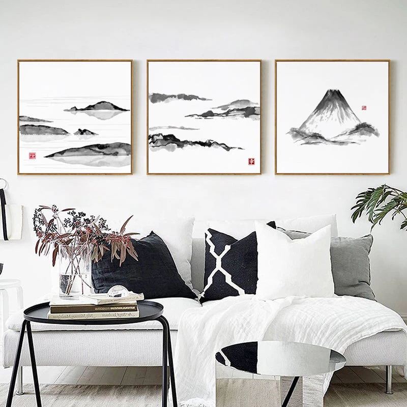 Staunton And Henry Japanese Mountain Wall Art With Frame Wall Decor 6 Staunton And Henry Japanese Mountain Wall Art With Frame Wall Decor