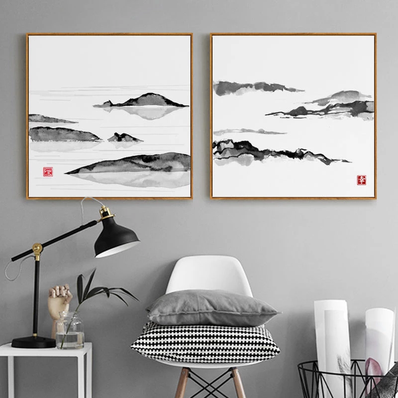 Staunton And Henry Japanese Mountain Wall Art With Frame Wall Decor 2 Staunton And Henry Japanese Mountain Wall Art With Frame Wall Decor