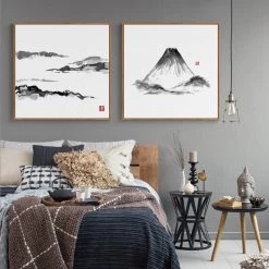 Staunton And Henry Japanese Mountain Wall Art With Frame Wall Decor 15 Staunton And Henry Japanese Mountain Wall Art With Frame Wall Decor