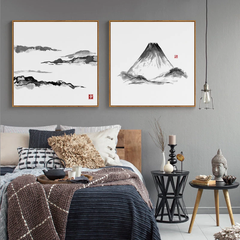 Staunton And Henry Japanese Mountain Wall Art With Frame Wall Decor 8 Staunton And Henry Japanese Mountain Wall Art With Frame Wall Decor