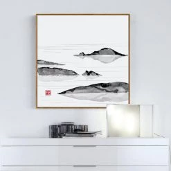 Staunton And Henry Japanese Mountain Wall Art With Frame Wall Decor