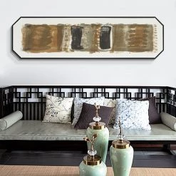 Staunton And Henry Wall Decor Beige Abstract Wall Art With Frame