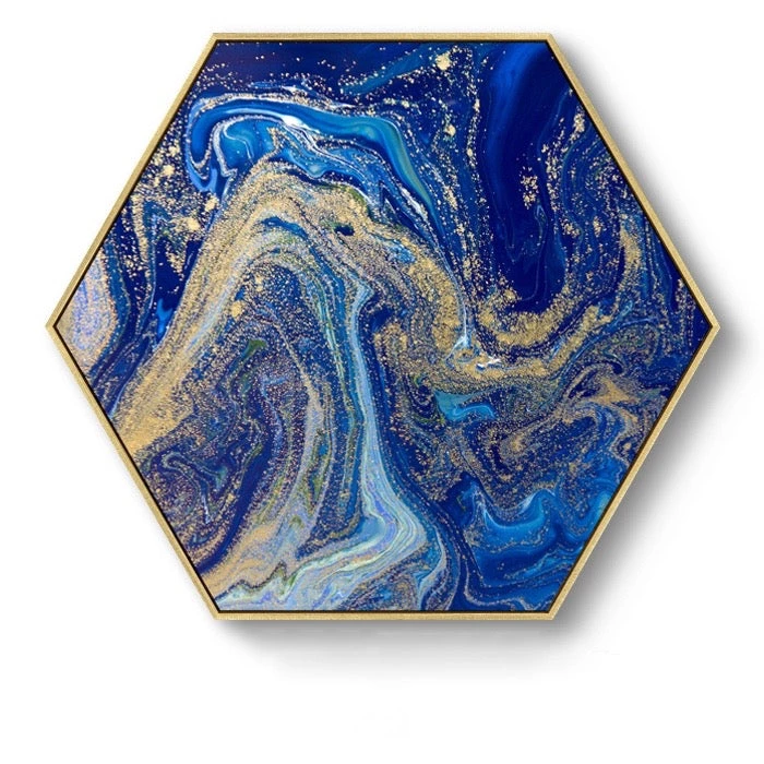 Staunton And Henry Hexagon Poured Liquid Wall Art With Frame Wall Decor 3 Staunton And Henry Hexagon Poured Liquid Wall Art With Frame Wall Decor