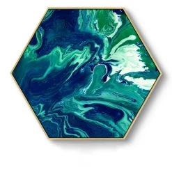 Staunton And Henry Hexagon Poured Liquid Wall Art With Frame Wall Decor 17 Staunton And Henry Hexagon Poured Liquid Wall Art With Frame Wall Decor
