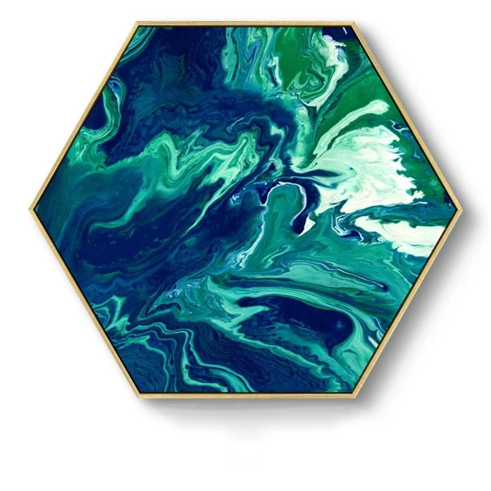 Staunton And Henry Hexagon Poured Liquid Wall Art With Frame Wall Decor 7 Staunton And Henry Hexagon Poured Liquid Wall Art With Frame Wall Decor