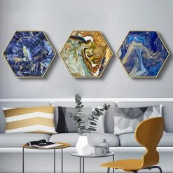 Staunton And Henry Hexagon Poured Liquid Wall Art With Frame Wall Decor 21 Staunton And Henry Hexagon Poured Liquid Wall Art With Frame Wall Decor