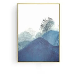 Staunton And Henry Wall Decor Abstract Blue And White Wall Art With Frame