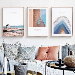 Staunton And Henry Wall Decor Pink And Blue Photographic Wall Art With Frame