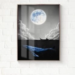 Staunton And Henry Transparent Moon Wall Art With Frame Wall Decor