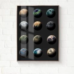 Staunton And Henry Transparent Moon Wall Art With Frame Wall Decor