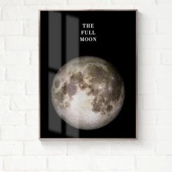 Staunton And Henry Transparent Moon Wall Art With Frame Wall Decor
