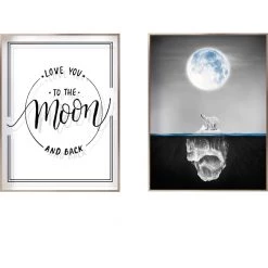 Staunton And Henry Transparent Moon Wall Art With Frame Wall Decor