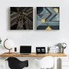 Staunton And Henry Black And Gold Abstract Wall Art With Frame Wall Decor