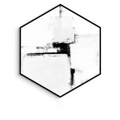 Staunton And Henry Hexagon Black And White Wall Art With Frame Wall Decor