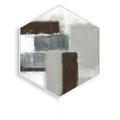 Staunton And Henry Hexagon Black And White Wall Art With Frame Wall Decor