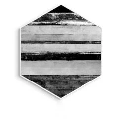 Staunton And Henry Hexagon Black And White Wall Art With Frame Wall Decor