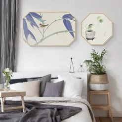 Staunton And Henry Oriental Birds Wall Art - Matching Set Of 2 Wall Decor