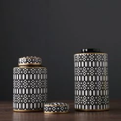 Staunton And Henry Home Accessories Round Black And White Urn Vase 7 Staunton And Henry Home Accessories Round Black And White Urn Vase