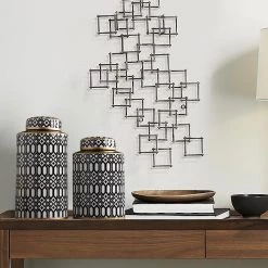 Staunton And Henry Home Accessories Round Black And White Urn Vase