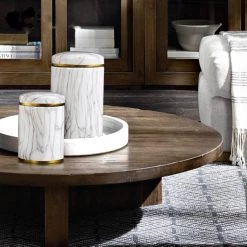 Staunton And Henry Home Accessories White Marble Pattern Urn Vase