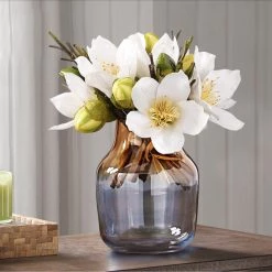 Staunton And Henry Home Accessories Blue And Bronze Glass Vase