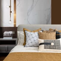 Staunton And Henry Cream And Brown Tartan Pattern Bed Cushion Set Home Accessories