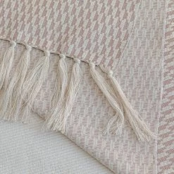 Staunton And Henry Pink And White Geometric Pattern Bed Cushion Set Home Accessories