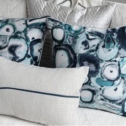 Staunton And Henry Grey And Blue Agate Pattern Bed Cushion Set